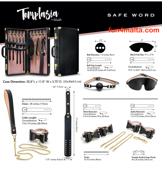 Temptasia Bondage Kit with Suitcase, black