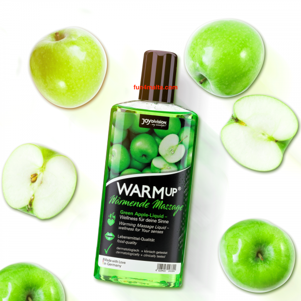 WarmUp Massageliquid with warming effect - Green Apple 150 ml.