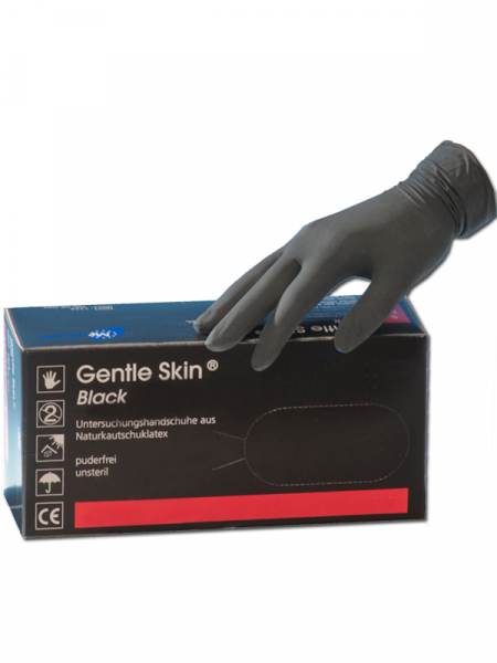 Latex Gloves - disposable and powder free, black 100 pcs.