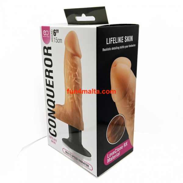 Conqueror 6", flesh - Dildo with Vibration & Suction Cup