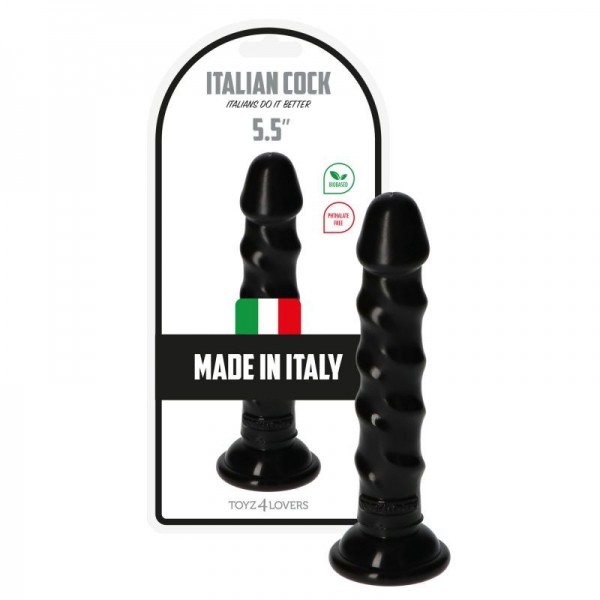 Dildo Ugo, black - made in Italy