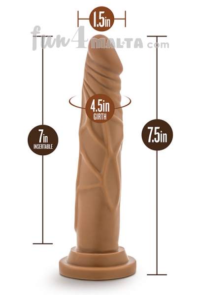 Dr. Skin Realistic 7,5 inch Dildo with Suction Cup, brown (mocha)