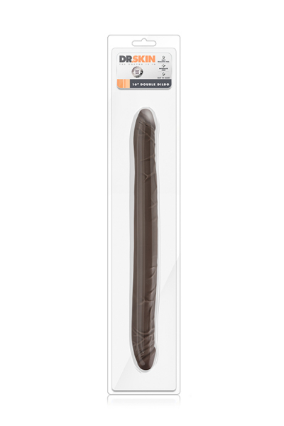 Dr. Skin 16 inch Double Dildo, chocolate