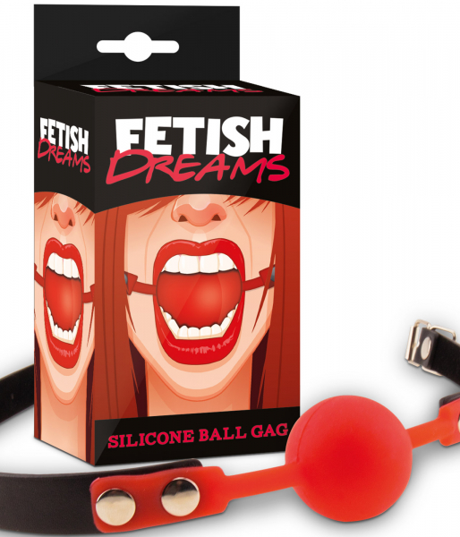 Fetish Dreams Silicone Ball Gag, red