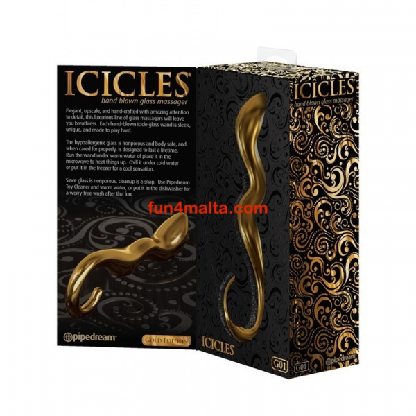 Icicles No G01 Gold Edition Hand Blown Glass Massager