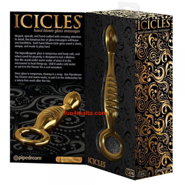 Icicles No G04 Gold Edition Hand Blown Glass Massager