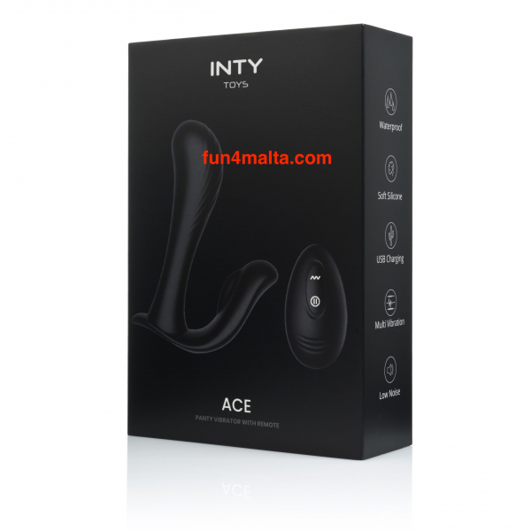 Inty Toys Ace - Panty Vibrator, black with Wireless Remote Control  - rechargeable & waterproof -