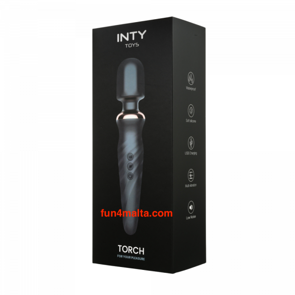 Inty Toys Torch Wandmassager, black - Rechargeable & Waterproof -