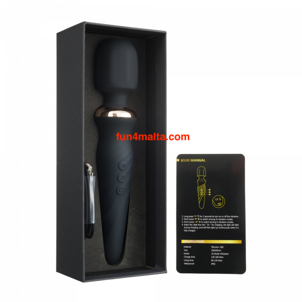 Inty Toys Torch Wandmassager, black - Rechargeable & Waterproof -