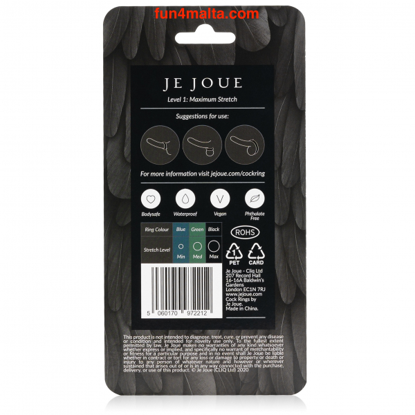 Je Joue Silicone Cockring Maximum Stretch, black