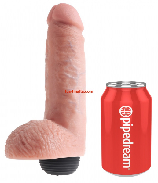 King Cock® 8" Squirting Cock with balls, flesh