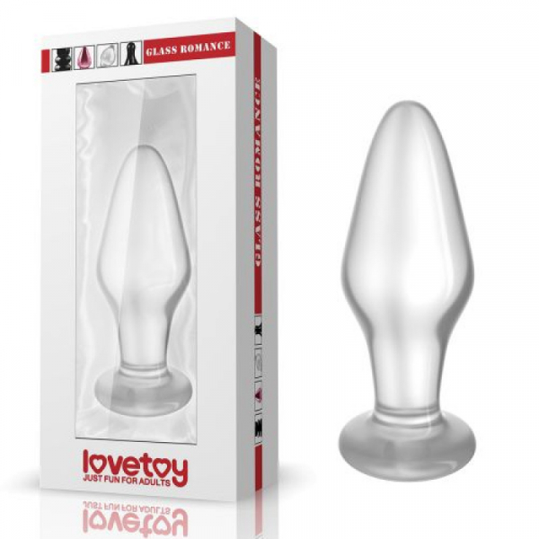 Lovetoy Glass Anal Plug Love,transparent