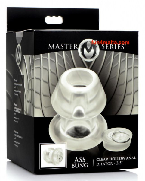 Master Series - Ass Bung Clear Hollow Anal Plug, transparent