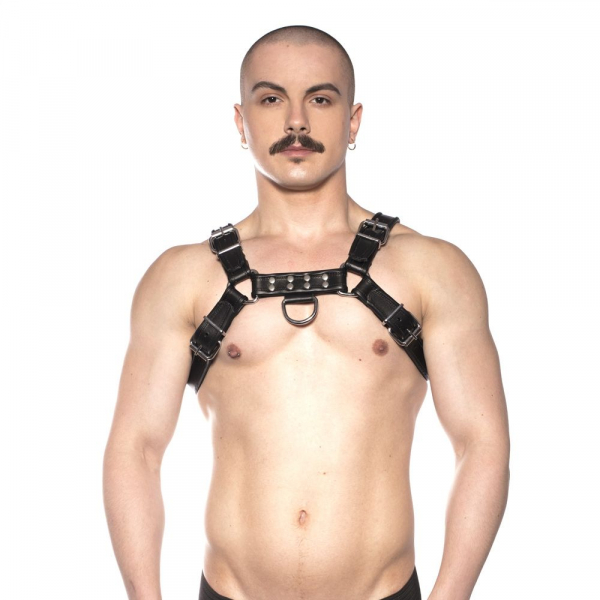 Red Prowler Leather Bodyharness, black - Size: M/L