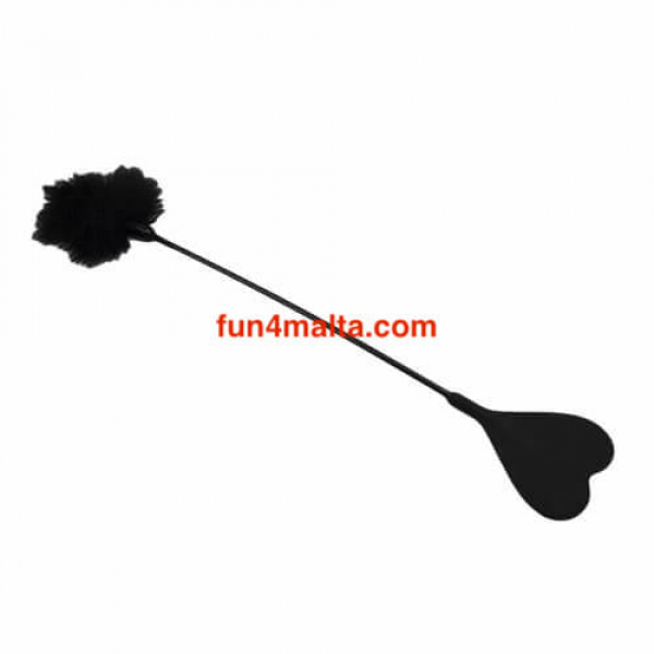 Silicone Heart Shaped Crop with Feather Tickler