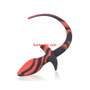 Silicone Dog Tail Plug 7.5 x 3.1cm Black-Red